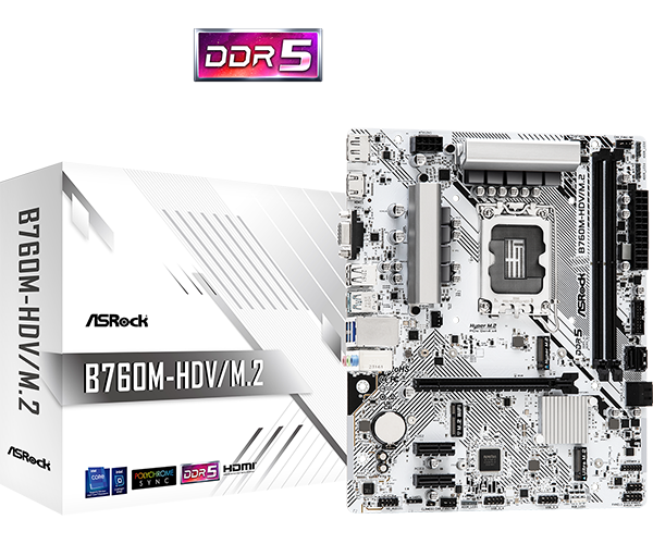Main ASROCK B760M-HDV M2 DDR5 WHITE EDITION DDR5 Chính hãng